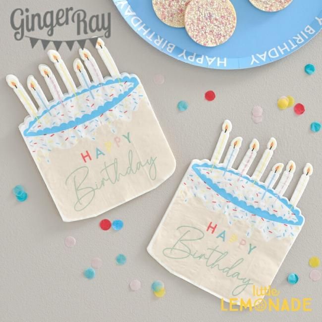 【Ginger Ray】 カラフルケーキのHAPPY BIRTHDAYペーパー