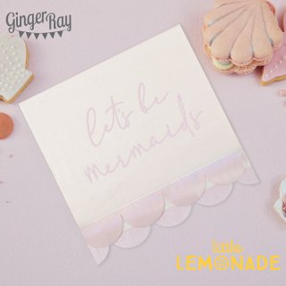 <img class='new_mark_img1' src='https://img.shop-pro.jp/img/new/icons1.gif' style='border:none;display:inline;margin:0px;padding:0px;width:auto;' />【Ginger Ray】 Let's Be Mermaids ペーパーナプキン 16枚入り ピンク イリディセント 人魚 マーメイド 紙ナプキン 誕生日 女の子 (MER-101)