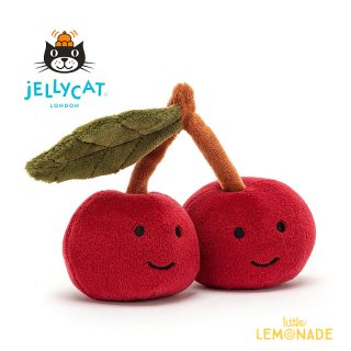 【Jellycat ジェリーキャット】  Fabulous Fruit Cherry  チェリー さくらんぼ ぬいぐるみ  (FABF6C)  H9 X W10 CM くだもの  【正規品】