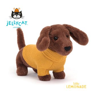 【Jellycat ジェリーキャット】  Sweater Sausage Dog  |  Yellow セーター ソーセージドッグ 黄色 ぬいぐるみ  (S3SDY)  ダックスフンド  【正規品】