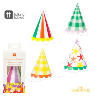 【Talking Tables】 マルチカラー パーティーハット 8個セット Welcome Multi-coloured Party Hats (EVERY-PARTYHATS)