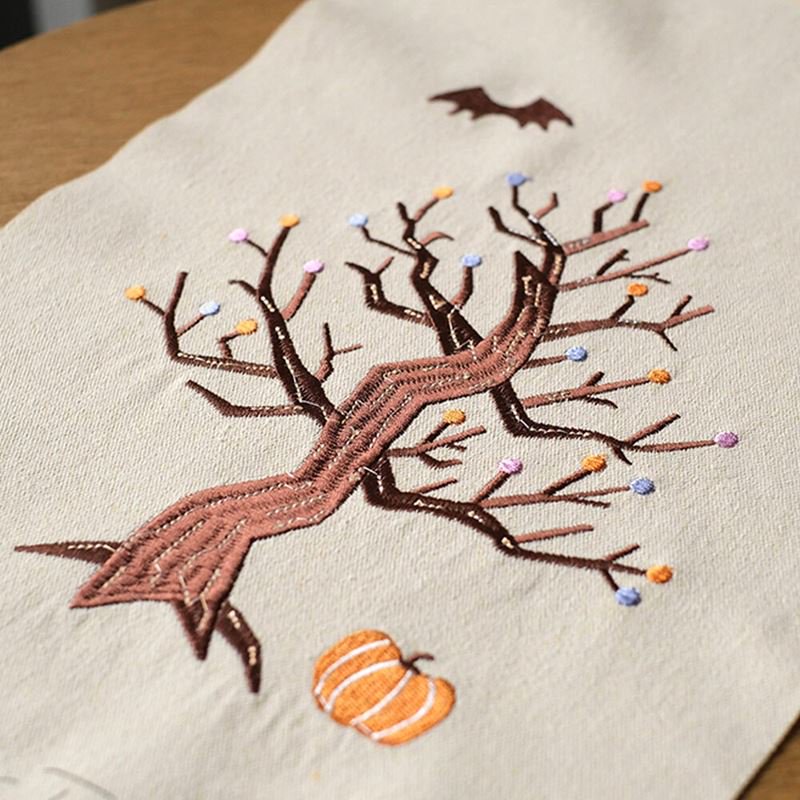 刺繍タペストリー【ハロウィンの風景】 Lサイズ バナー ハロウィーン ...