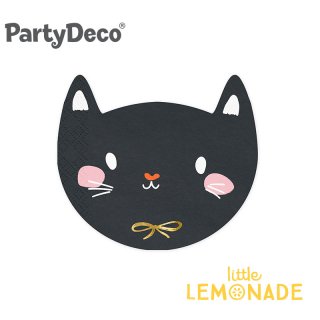 【Party Deco】 黒猫のペーパーナプキン 20枚入り ハロウィン 紙ナプキン ねこ Halloween Napkins Cat 
 (SPK34)