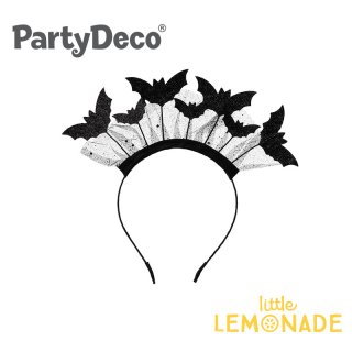 【Party Deco】 こうもり付きカチューシャ アクセサリー ヘッドバンド ハロウィン 黒 halloween Headband Bats (OP27)