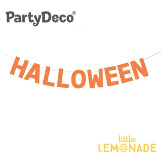 【Party Deco】 HALLOWEEN レターバナー オレンジ 紙製 ガーランド シンプル 2.5m Banner Halloween DIY (GRL105)