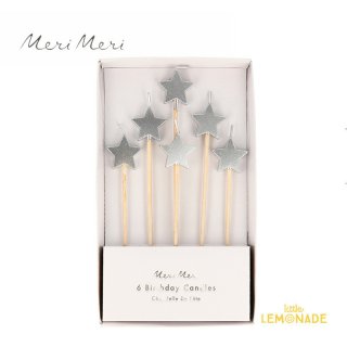 Meri Meri С  ɥ  6 Silver Star Candles    224838