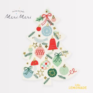 【Meri Meri】 フェスティブ ツリー型 ペーパーナプキン Festive Pattern Tree Napkins 16枚入り 紙ナプキン （268744）