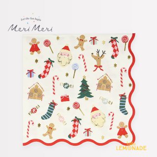 Meri Meri ꡼ꥹޥ  顼 ڡѡʥץ Jolly Christmas Large Napkins 16 ʥץ270085