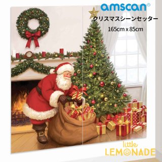 クリスマスシーンセッター サンタクロースと暖炉とクリスマツリー 【amscan】 (671431)