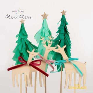 【Meri Meri】 トナカイ ファミリー ケーキトッパー 6本セット トッパー Reindeer Family Cake Toppers クリスマス メリメリ（270049）