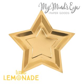 【my mind's eye】星型 ペーパープレート 8枚入り 紙皿 ゴールド  Gold Star Shaped Plate　(PGB940)
