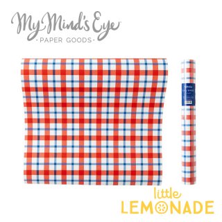 【my mind's eye】  赤チェック柄のテーブルランナー Americana Plaid Paper Table Runner チェック柄 紙製（PLTBR53)
