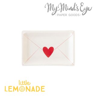 【my mind's eye】ラブレター スクエア ペーパープレート 8枚入り 紙皿 Love Letter Shaped Paper Plate  (PLPL102)