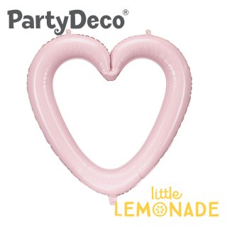 【Party Deco】 ハートフレーム フィルム風船 ライトピンク 【ぺしゃんこでお届け】 Foil balloon Heart frame (FB207P-081J)