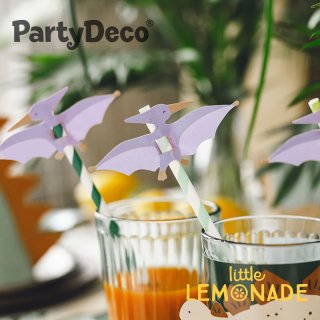 【Party Deco】ダイナソー 恐竜 プテラノドン ストロー 6本セット Straws Pterodactyl  (NSL1)