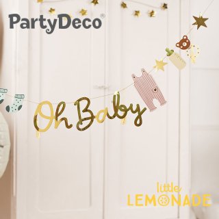 【Party Deco】Oh baby レターバナー バナー 2.5m ゴールド Banner Oh baby mix   (GRL98)