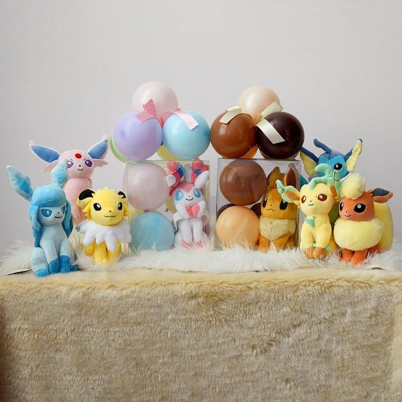 ポケモン イーブイ シャワーズ エーフィ ブースター ぬいぐるみ 収納 ボックス ポケモン ぬいぐるみ入り | ミニギフトボックス - リトル
