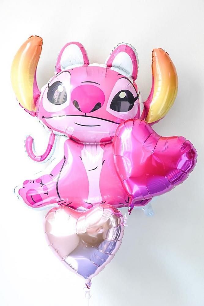 エンジェル バルーン ハート 2個付き ブーケ ヘリウムガス入り 色が