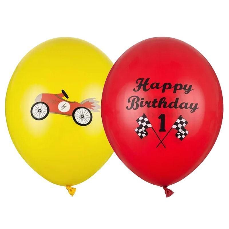 鯉デザインの赤色風船 ◇12インチ・30cm◇【ゴム風船】○レーシング○【ばら売り