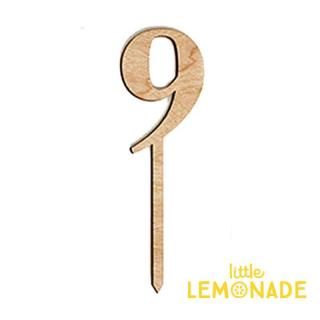 【Alexis Mattox Design】木製 ケーキトッパー テーブルナンバー 9 【ケーキ用飾り】cake topper table number ◆◆SALE
