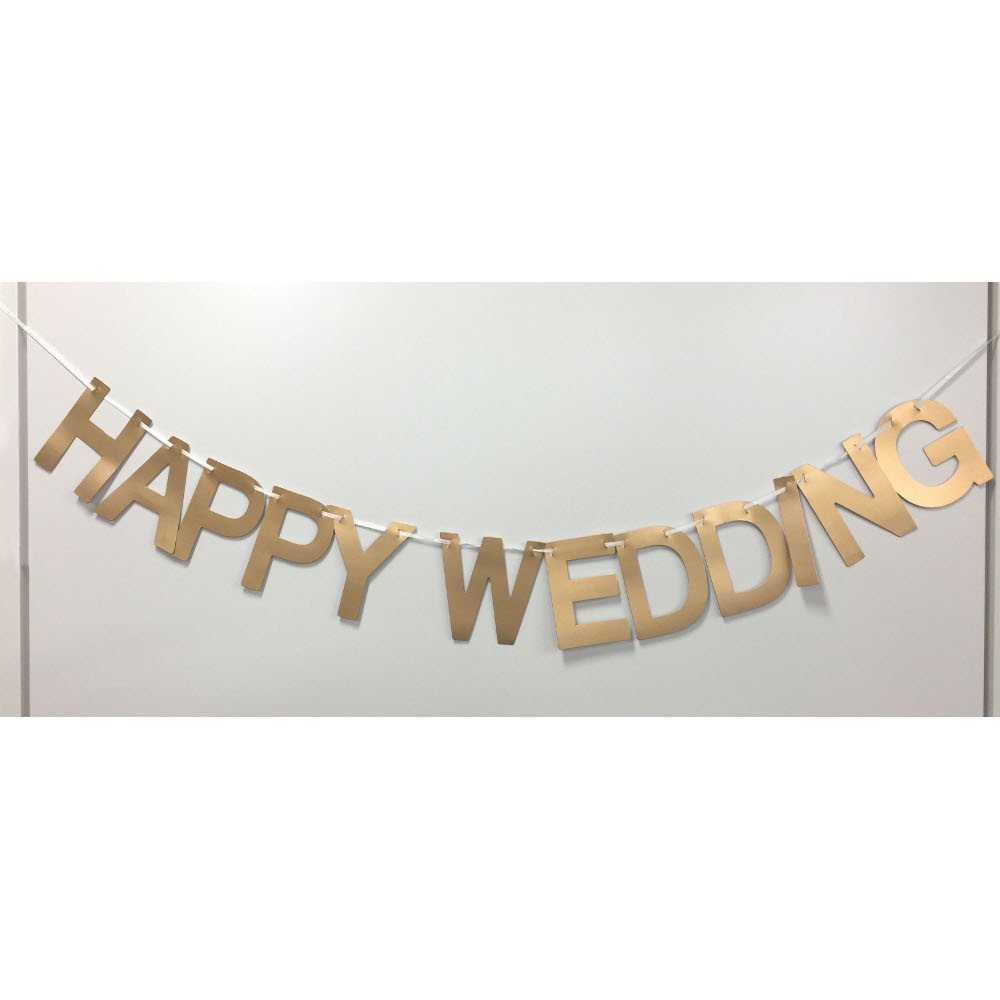 シンプルデザインhappy Weddingガーランド キッズパーティー リトルレモネード パーティーグッズショップ