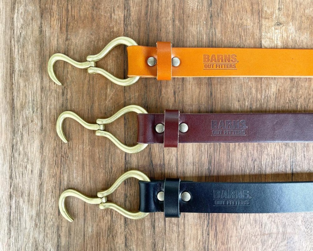 バーンズアウトフィッターズ【BARNS OUTFITTERS】 leather hook belt/フックベルト