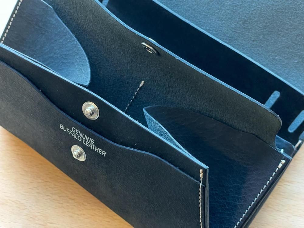 ◎新品未使用◎池之端銀革店 バッファローレザー ショルダーウォレットブラック◎ バッファローレザー3wayショルダーウォレット | 日本製