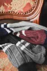 ͥӡ롼ġNAVY ROOTSBicolor rib pile socks/Х顼Υ֥å