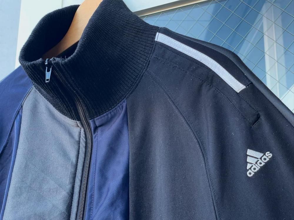 adidas リメイク パッチワークデザイン ハイネック トラックジャケット