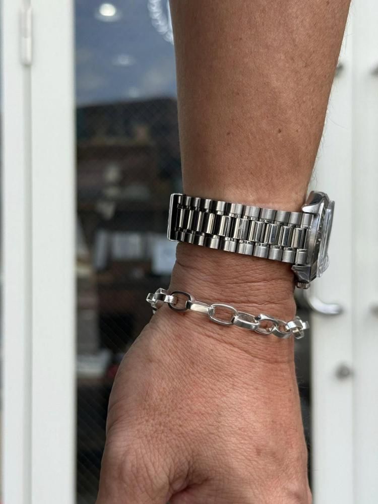 【SALE中】MANANAS シルバー925 ブレスレット MANANAS ブレスレット 「MANANAS」Square Link Chain Bracelet(M