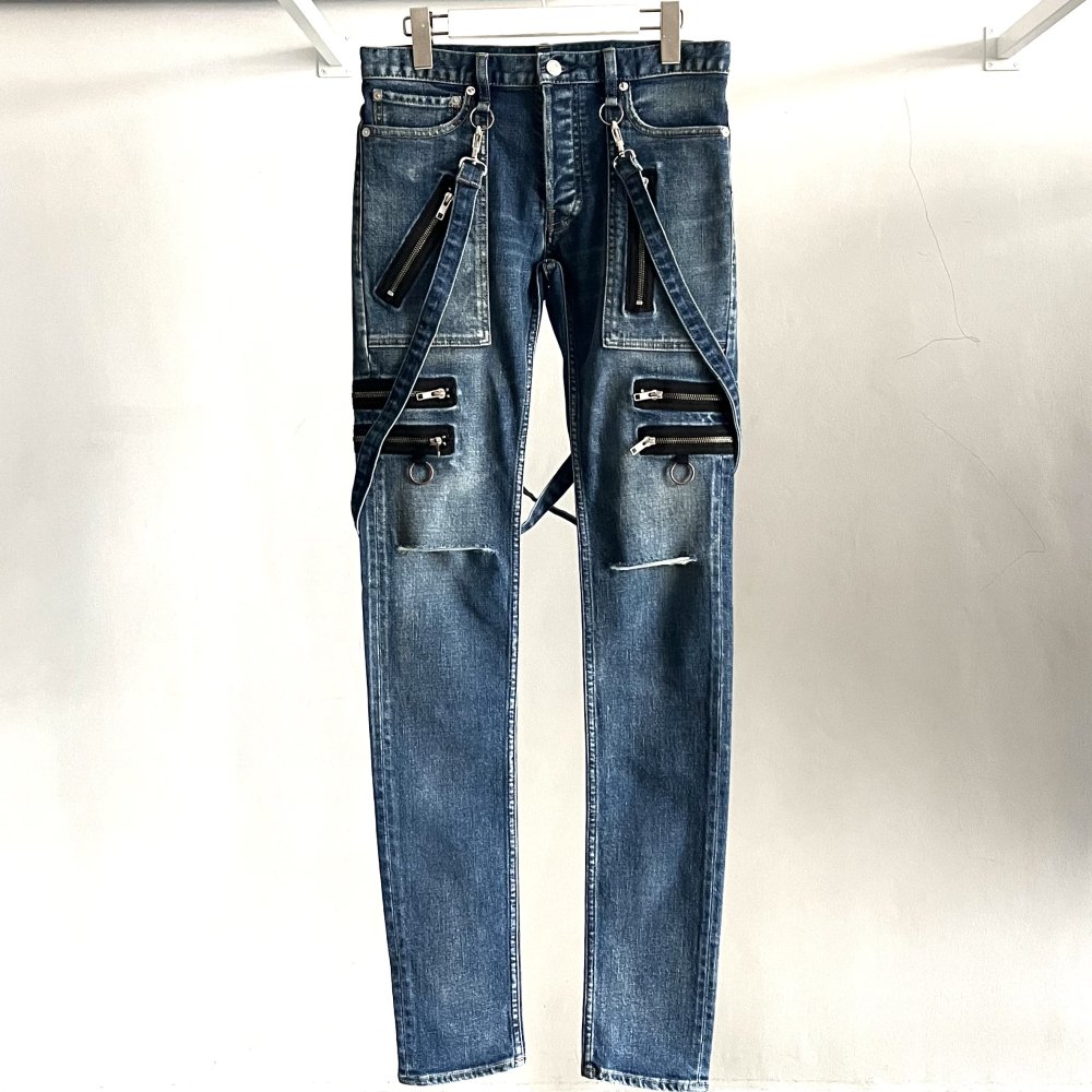 SKINNY ZIP &STRAP DENIM PANTS - KIDILL ROOM ONLINE SHOP