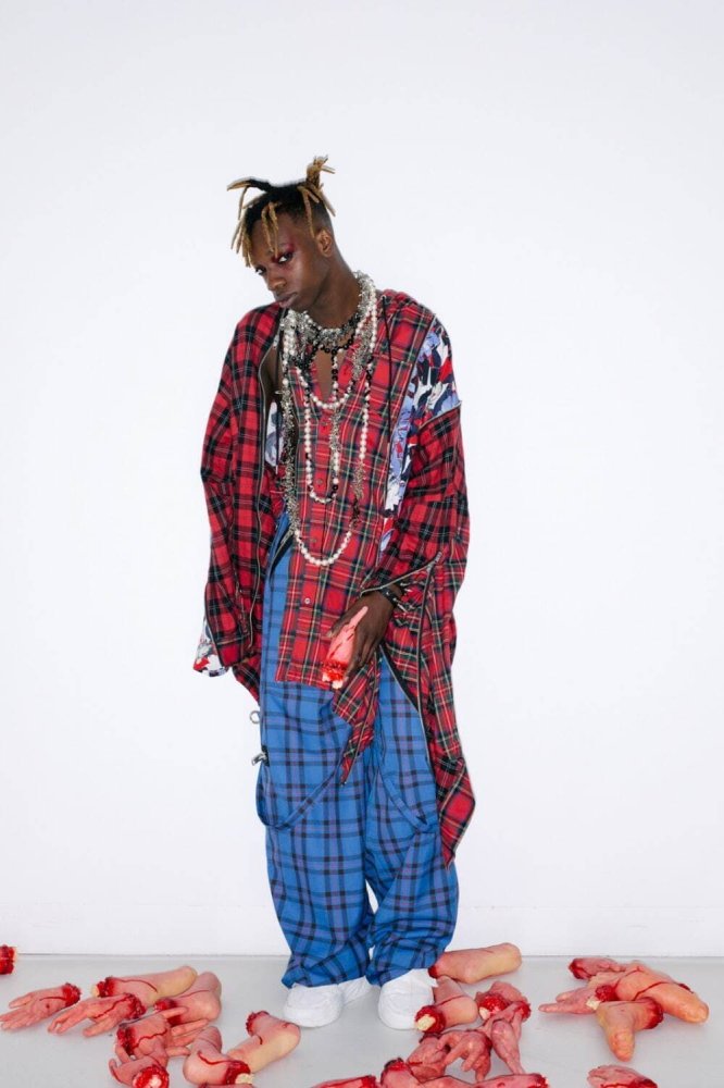 WIDE ZIP & STRAPS TARTAN PANTS - KIDILL ROOM ONLINE SHOP