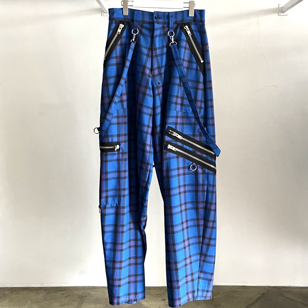 WIDE ZIP & STRAPS TARTAN PANTS - KIDILL ROOM ONLINE SHOP