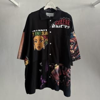 bodysong.VINTAGE T-SHIRT REMODELED INTO A SHIRT
