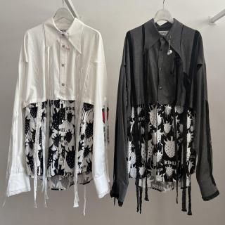 トップス KIDILL LACE LONG SLEEVE T-SHIRT KIDILL LACE LONG SLEEVE T-SHIRT kidillシアーシャツ（LACE