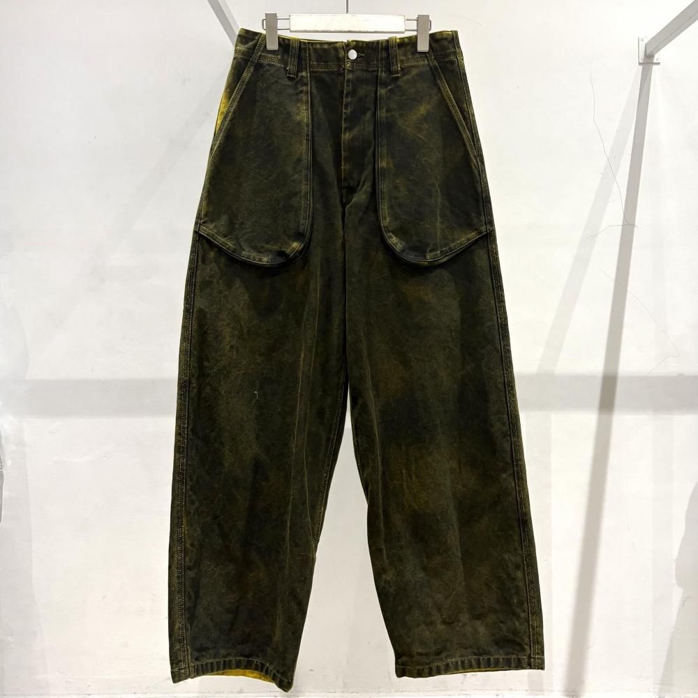 パンツ KIDILL 25AW BLACK STAINED DUCK PANTS KIDILL 25AW BLACK STAINED DUCK PANTS BLACK STAINED DUCK PANTS