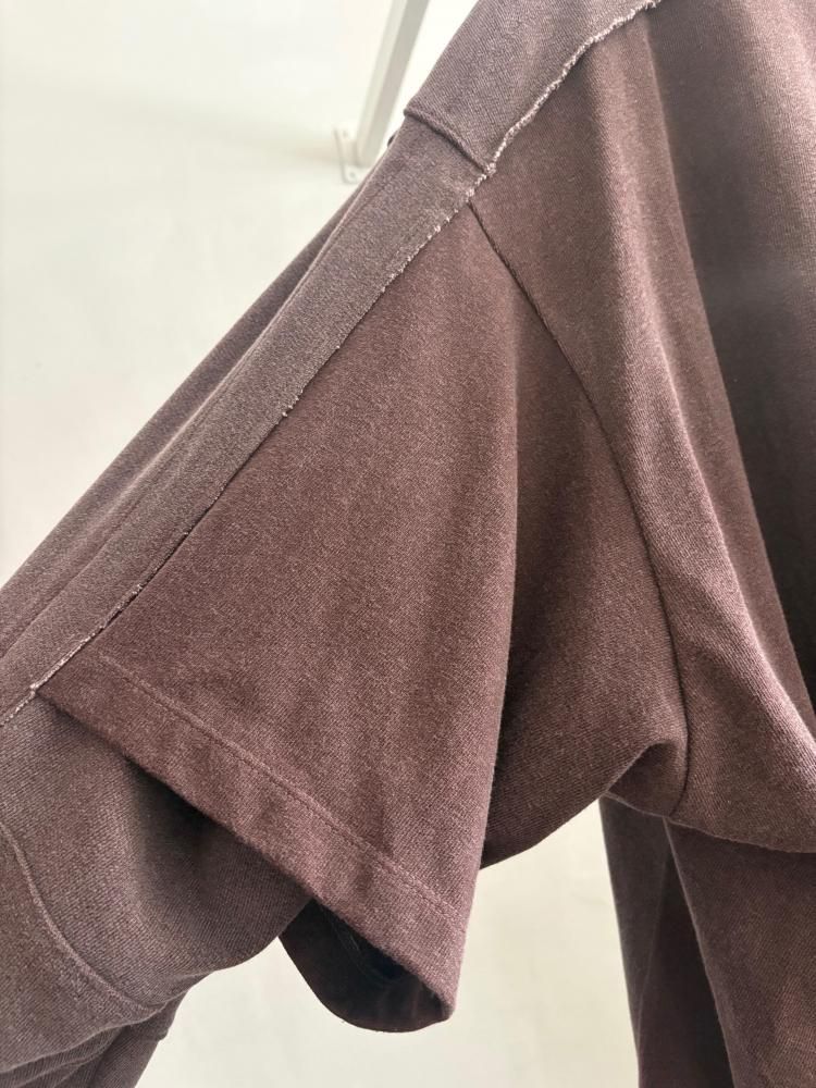 トップス acka shirt docking sweat トップス ACKA. shirt docking sweat dark gray shirt docking