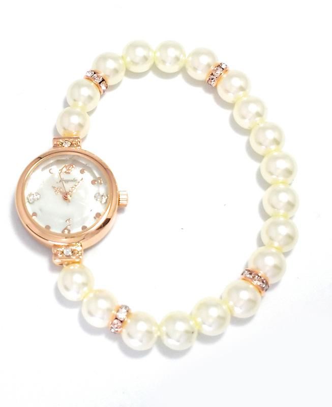 電池交換済み　レディース　腕時計　PEARL パール　真珠　パールウォッチ パールジャバラウォッチ ピンクゴールド レディース腕時計