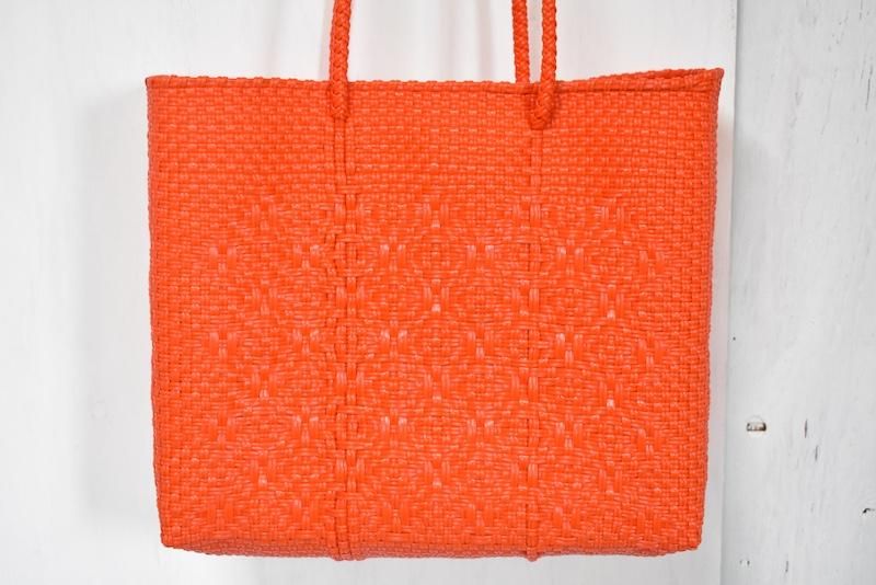 新品＊メルカドバッグ21＊メキシコ雑貨＊オレンジ×グレー系