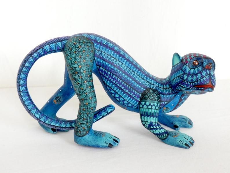 メキシコ オアハカ ウッドカービング アレブリヘ猫② Juan Fabian