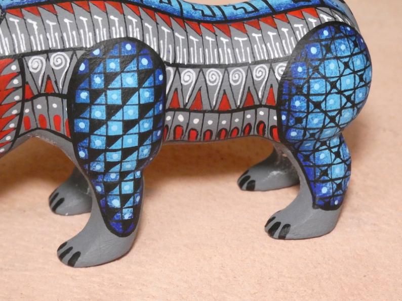 メキシコ オアハカ ウッドカービング アレブリヘ　猫② Juan Fabian アレブリヘ（オアハカウッドカービング）