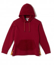 White<BR>Mountaineering<BR>SIDE SNAP BUTTON HOODIE  (BURGUNDY)