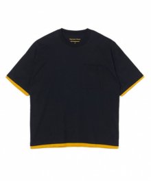 White<BR>Mountaineering<BR>LAYERED WIDE T-SHIRT (BLACK)
