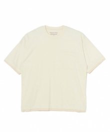 White<BR>Mountaineering<BR>LAYERED WIDE T-SHIRT (IVORY)