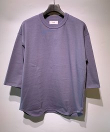 marka <BR> BASE BALL TEE - RECYCLE SUVIN ORGANIC COTTON KNIT -(BLUE)