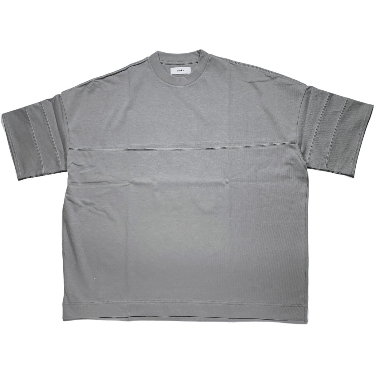 marka <BR> FOOTBALL TEE WIDE - 20/1 RECYCLE SUVIN ORGANIC COTTON KNIT - (SKY GRAY)