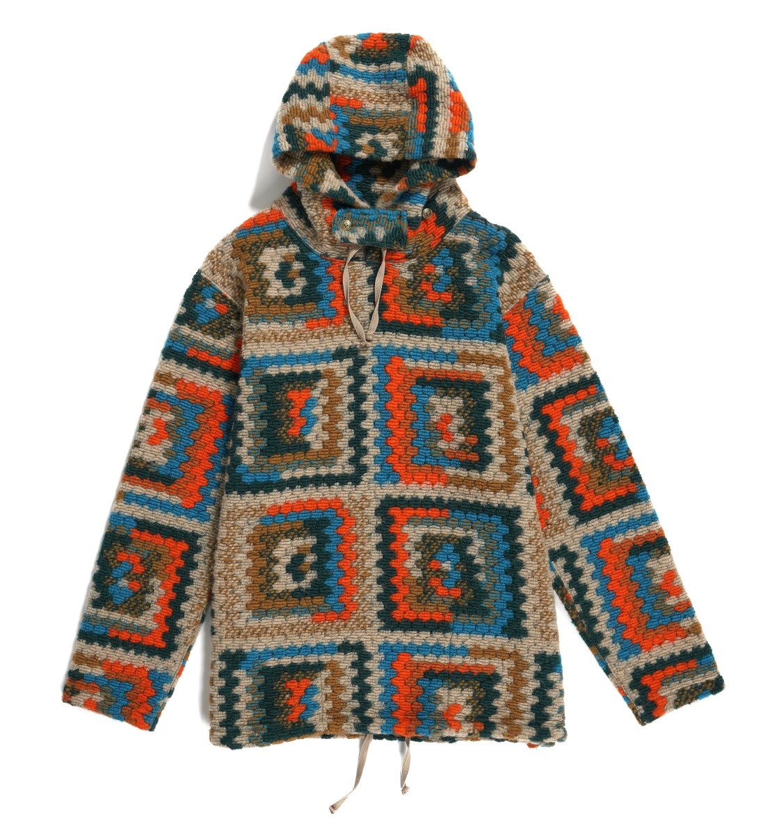 Engineered Garments <BR>Long Sleeve Hoody - Poly Wool Crochet -

