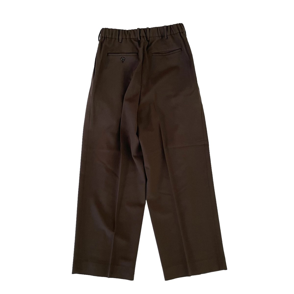 MARKAWARE <BR>DOUBLE PLEATED TROUSERS - ORGANIC WOOL SURVIVAL CLOTH - (BROWN KHAKI)