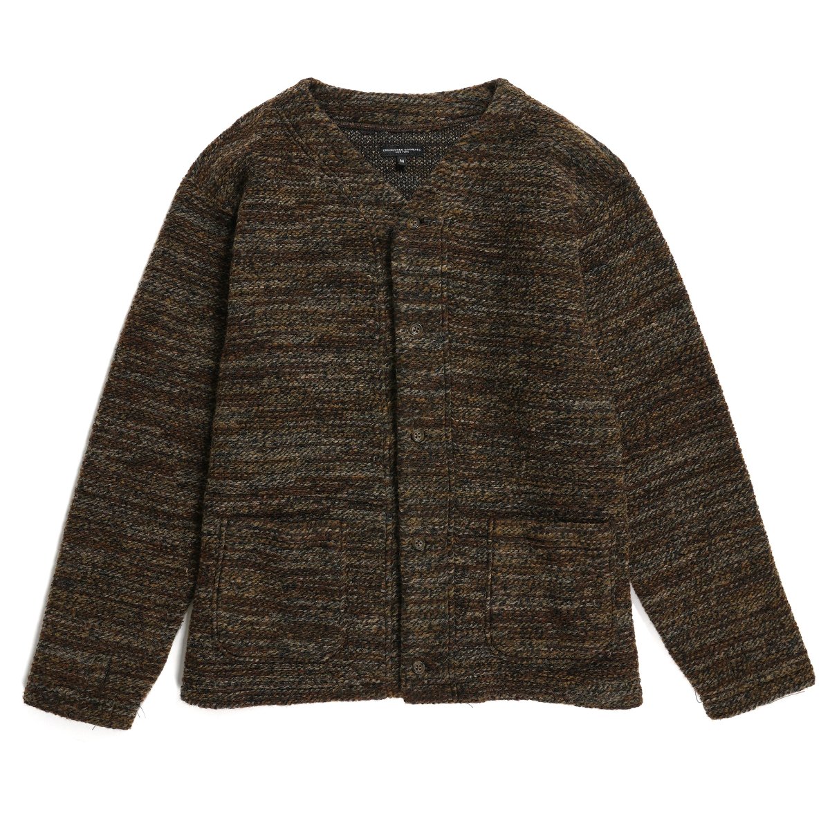 Engineered Garments <BR>Knit Cardigan - Poly Wool Melange Knit - (BROWN)

