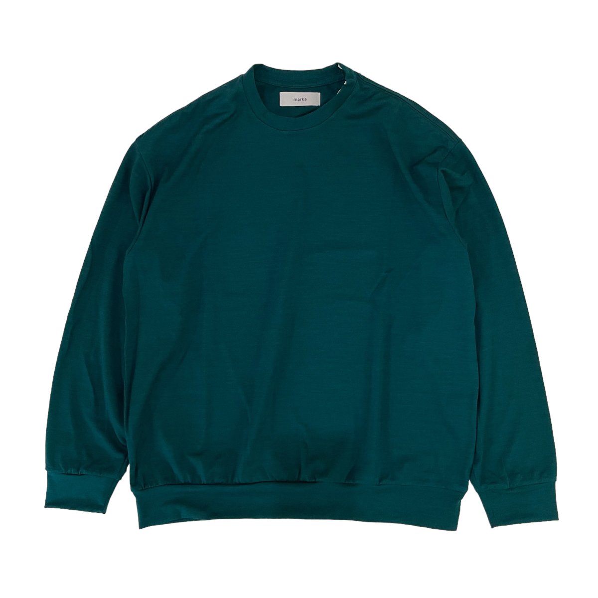 marka <BR>CREW NECK - 2/72 WOOL SINGLE JERSEY WASHABLE -　(GREEN)